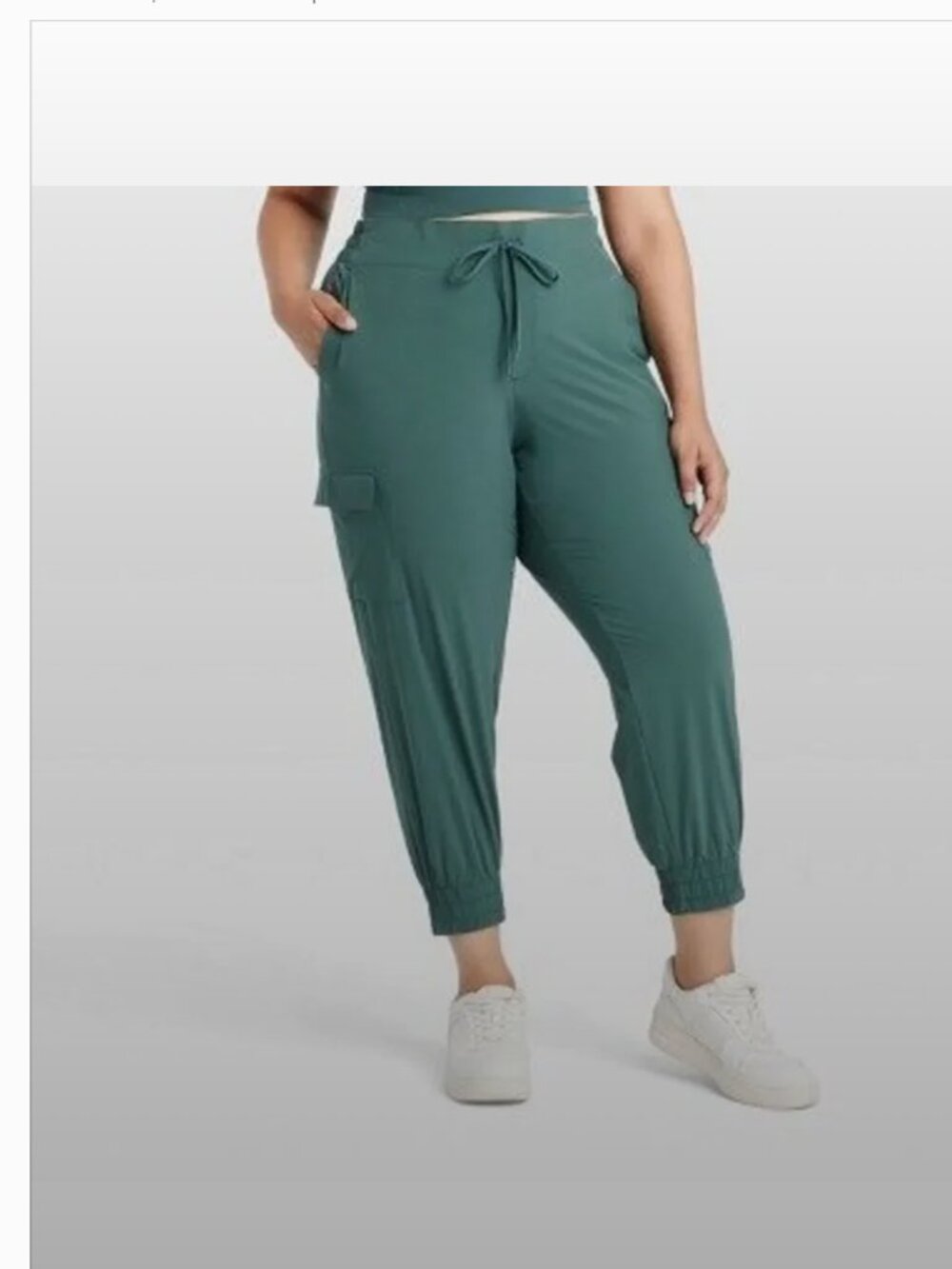 All In Motion - Women's Active Light Mid-Rise Cargo Joggers - All Green
